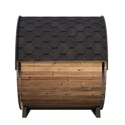 SaunaLife Model EE8G Sauna Barrel | Ergo Elegance Series Sauna Barrel 79"L x 91"D Glass Front 6-Person-Sweat Serenity