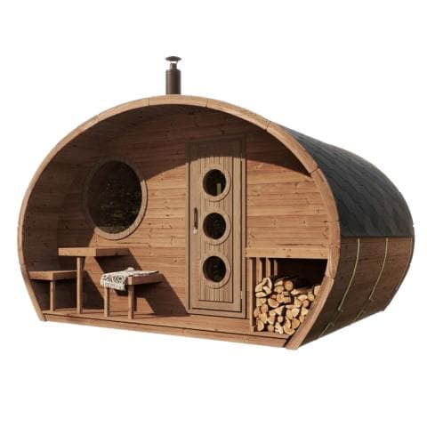 SaunaLife Model G11 Garden-Series Outdoor Home Sauna Kit -2 Room Sauna - Up to 8 Persons-Sweat Serenity