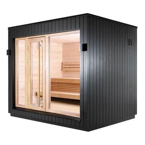 SaunaLife Model G7S Pre-Assembled Outdoor Home Sauna Garden-Series Fully Assembled Backyard Home Sauna with Bluetooth Audio Up to 6 Persons-Sweat Serenity