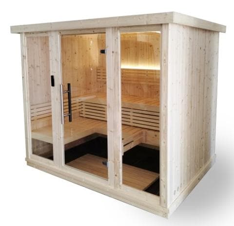 SaunaLife Model X7 Indoor Home Sauna XPERIENCE Series Indoor Sauna DIY Kit w/LED Light System Up to 6-Person Spruce 79" x 62" x 79"-Sweat Serenity